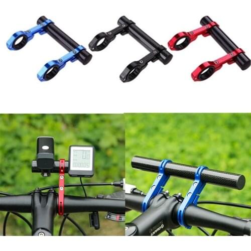 Double Handlebar Extension Carbon Fiber Mount Holder Space Saver Bike Handlebar Extender with Aluminum Alloy Bracket