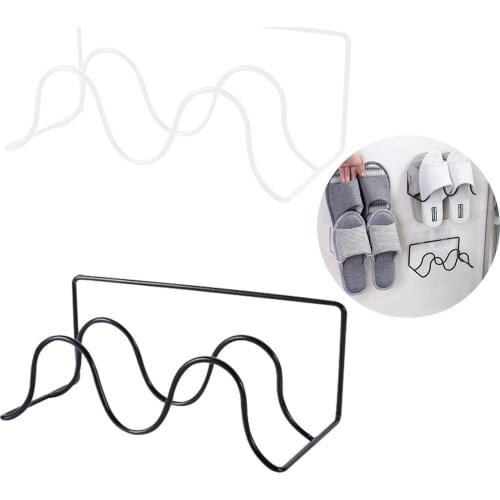 Double-layer Shoes Holder Wall Mount Slipper Hanging Shelf Organizer Living Room Bathroom Shower Shelf Cabinet Stand Holder 25