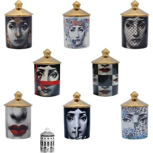 Human Face Vintage Candle Holder Ceramic Candelabra Jewelry Storage Jar Storage cup Pen Holder Home decoration