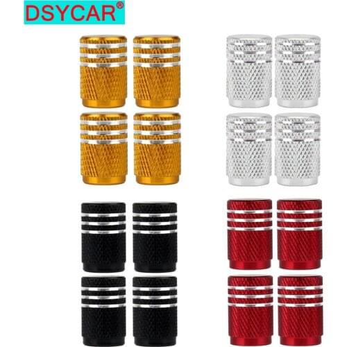DSYCAR 4Pcs/Lot universal alu-alloy tire valve caps for car truck motorcycle bicycle valve stem cover tire accessories