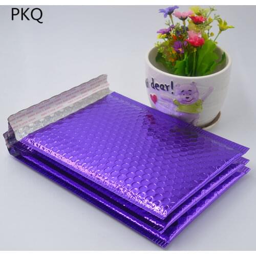 50PCS Purple Bubble Envelop Aluminum Metallic Foil Bubble Mailer for Gift Packaging Wedding Favor Bag