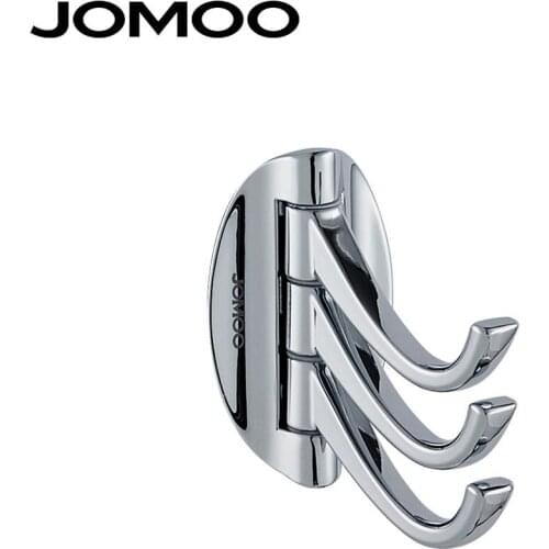 JOMOO Robe Hook Zinc Alloy Wall Hook Modern Revolve Towel Cloth Coat Hooks Chrome Multifunction Three Tiers Bathroom Accessories