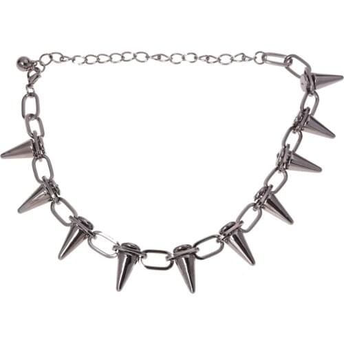 Metal Spikes Studs Rivets Punk Goth Necklace Choker Collar