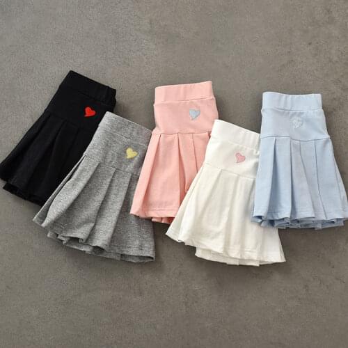Fashion 5-15 Years Children Girls Pleated Skirts Kid College Style Student Performance Skirts With safety Pant For Girls Bottoms