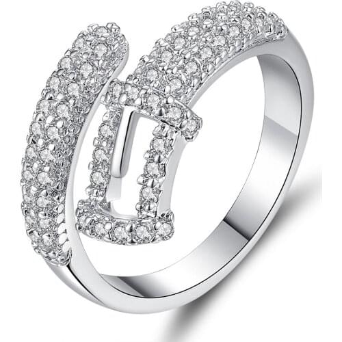 Creative Cubic Zircon Hip Hop Open Belt Buckle BohoDiamond Men Rings for Women Adjustable Opening Jewellery 2021