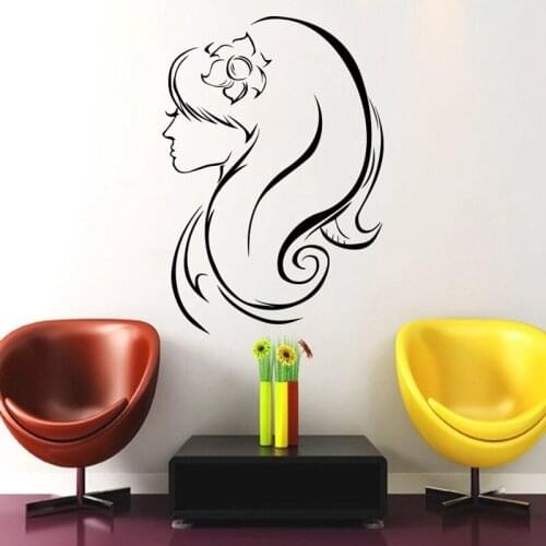 Hair Salon Sticker Beauty Scissors Decal Haircut Name Posters Vinyl Wall Art Decals Decor Decoration Mural Salon Sticker Q0011