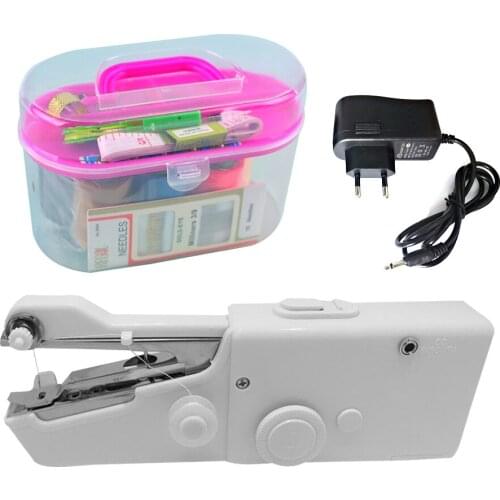 Portable Mini Handheld Sewing Machine Stitch Sew Needlework Cordless Clothes Fabrics Electric Sewing Machine With Sewing Box Kit