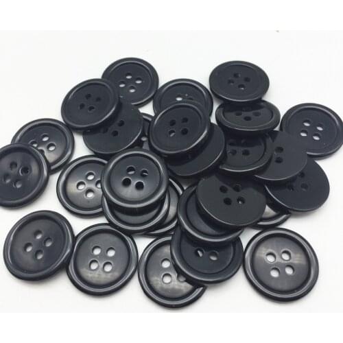 50pcs 20mm/25mm Black or White Color Resin Buttons Round 4 Holes Sewing Garment Accessories button