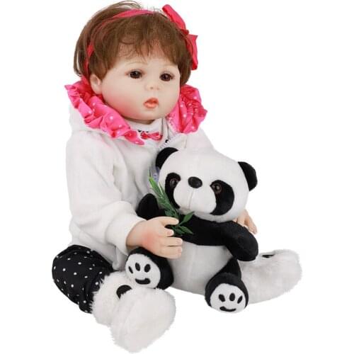 Realistic Newborn Baby 18 '' Silicone Doll cloth Body Lifelike Bebe Reborn Dolls For Children Birthday Gift Shower Toy