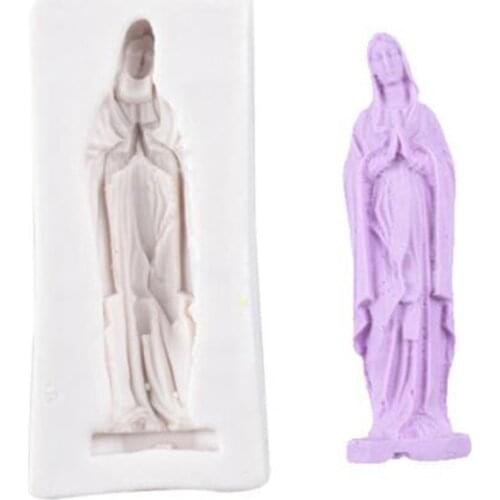 Silicone Mould Virgin Mary 3D Mold Soap Moulds Fondant Cake Decor Baking Tools