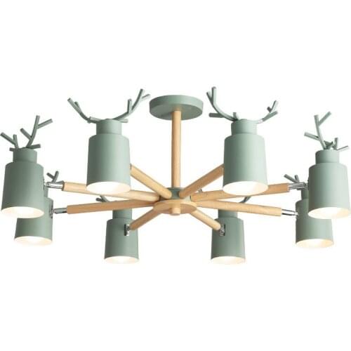 Nordic antlers living room simple and creative personality bedroom study childrens room dining room wooden ceiling lampLX111014