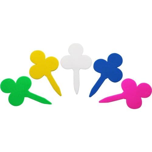 Plum-shaped Decoration Signs Garden Labels Potted Plants Seedling Labels 5 Colors Plastic Tag for Plants 200 Pcs