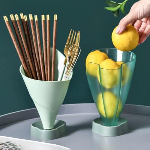 Funnel Shape Chopstick Cage Tableware Storage Box Drain Rack Chopstick Holder Kitchen Organizers Storage Fruit Baskets