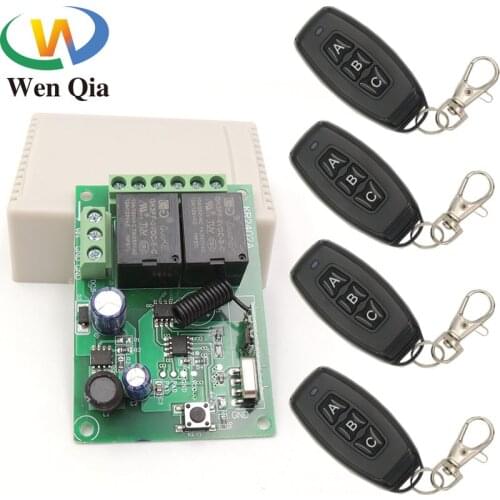 433MHz Universal Wireless Safety Remote Control System DC 24V 10A 2CH rf Relay Receiver and Keyfob Transmitter for Garage / Gate
