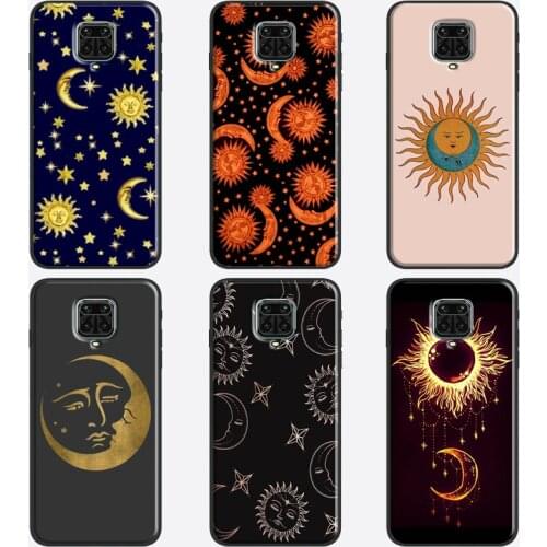 Vintage Moon and Sun Stars Cover For Xiaomi Redmi Note 10 Pro Note 9 Pro Note 8 Pro K40 8T 9S 9A 9C 9T 9 Phone Case