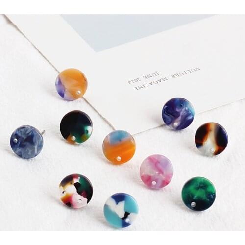 South Korea Red Net acetate single hole retro DIY wafer Earrings accessories pendant earrings earrings materials