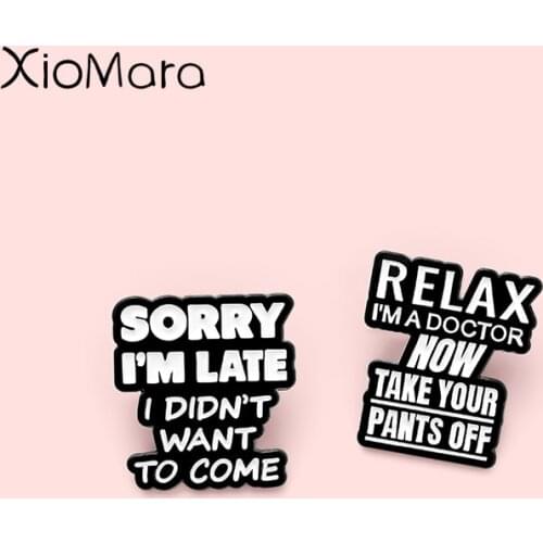 Funny Humorous Phrases Enamel Pins Doctor-patient Dialogue Brooches Lapel Badges Jewelry Wholesale Cartoon Gift for Friends