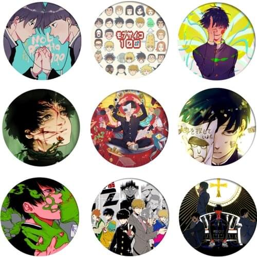Mob Psycho 100 Badge Anime Accessories Mobu Saiko Hyaku reigen arataka Brooch Pin Backpack Decoration Childrens gift
