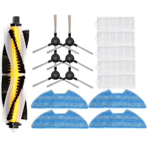 1 Main Brush + 3pairs Side Brush + 5 Hepa Filters + 4 Mop Clothsfor Proscenic VSLAM-811GB VSLAM-911SE Sweeper Accessories