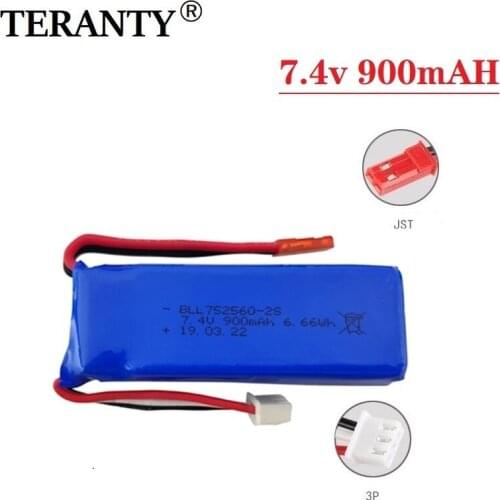 1Pcs 7.4v 900mah lipo batteries For XK X520 XK X420 RC Quadcopter Spare Parts for 7.4v 2s Drone battery