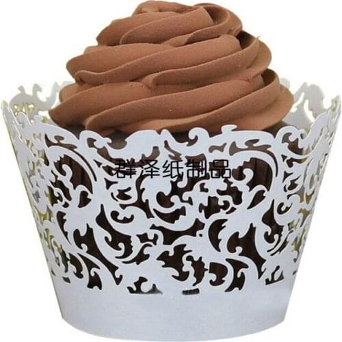 100PCS/LOT Lace Flower Pattern Cupcake Cup/ Party Cake Wrappers/ Laser Cutting