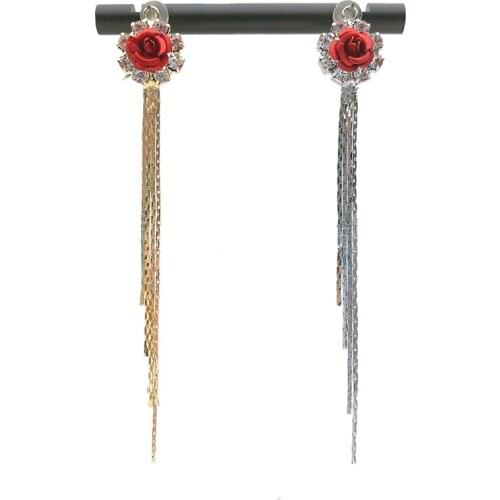 2020New 50Pcs Resin Rose Flower Rhinestones Round Tassel Button for DIY Jewelry Earring or Necklace Pendants Accessories CY10