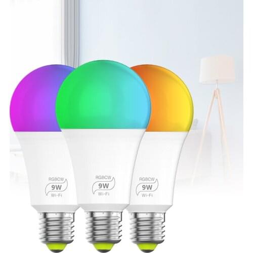 2020 New WiFi Smart Light Bulb LED RGB Lamp Work Home RGB+White Dimmable Timer Function Bulb Lights Lighting Smart Lamp