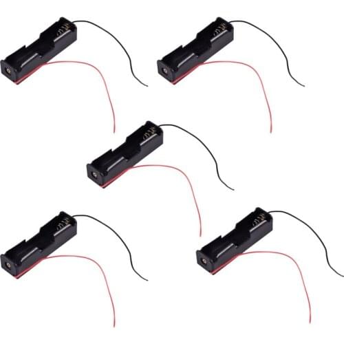 5pcs Black Battery Storage Box Case Holder for 3.7V18650x1 Batteries