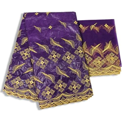 African Ankara Fabric Bazin Riche Tissues Embroidery Brocade Fabrics Mesh Lace With Bead Women Dress Party Textile 5+2 yards/lot