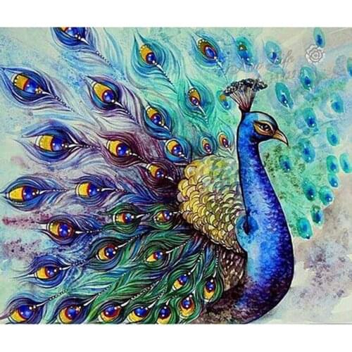 3D DIY Diamond Embroidery Needlework Rhinestone Pasted Diamond Painting Cross Stitch Animal Peacock Diamond Mosaic Room Decor