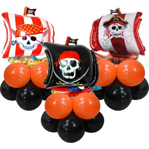 Amawill Halloween Pirate Skull Shape Foil Balloon Ghost Spider Bat Halloween Party Kids Birthday Supplies Helium Globos Decor