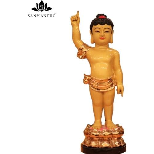 Buddhist supplies Taiwan Pure Copper Buddha Bath Buddha Prince Shakyamuni Buddha Kowloon Bathtub Height 38CM