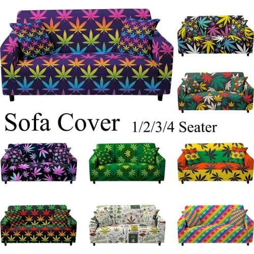 3D Print Leaves Sofa Cover Elastic Sofa Covers for Living Room Couch Cover L Shape Sofa Slipcovers Funda Sofa 1/2/3/4 Seaters