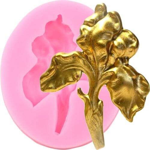 Flower Stem Leaves Silicone Molds Relief Cupcake Topper Fondant Cake Decorating Tools Jewelry Resin Mould Candy Chocolate Moulds