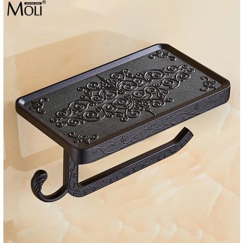 MOLI Gloden White Antique Brass Finish Solid zinc alloy toilet paper holder bathroom mobile holder wc rod toilet paper holder