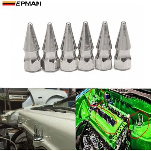 EPMAN M6*1.0 Chrome Spikes Engine Bay Dress Up Washer Bolt Kit For Honda Civic Integra RSX Engine Valve Cover EPCGQ148