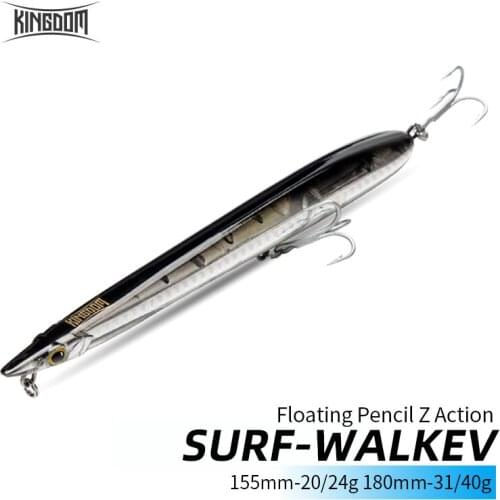 KINGDOM SURF-WALKEV Floating Pencil Fishing Lure 155mm 180mm Sinking Pencil Saltwater Lures Fish Bait Trolling Lure Pencil Lures