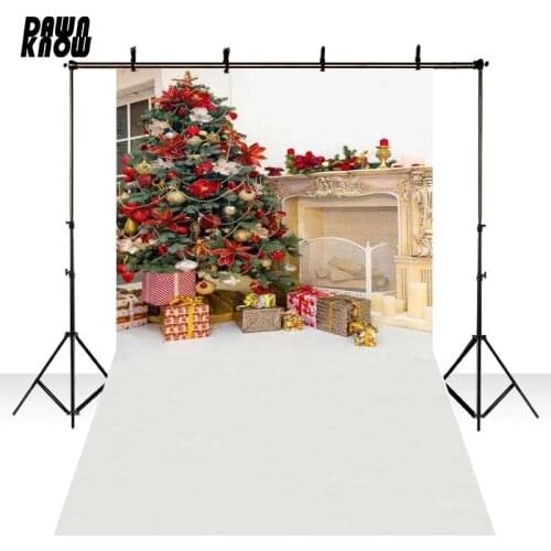 DAWNKNOW Christmas Tree Photography Background Box Family Gift Polyester Backdrop Photocall Children Photo Studio Props 263