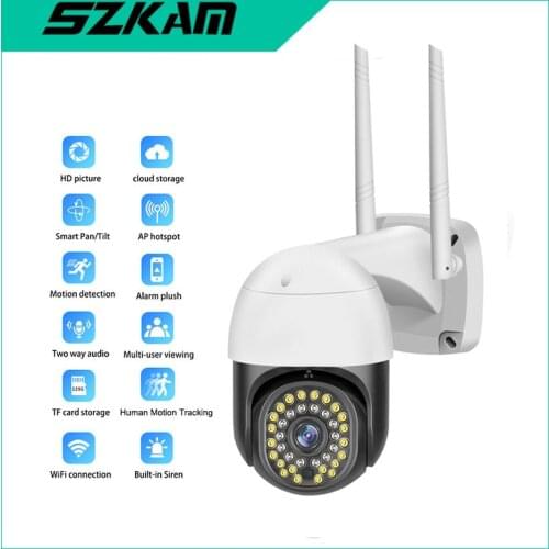 HD Wireless 360 PTZ WiFi IP Camera 1080P Outdoor Waterproof Home Security Video Surveillance 2-Way Audio Motion Detection Alarm