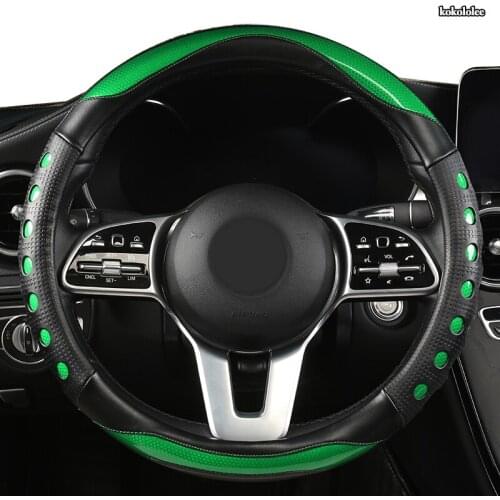 KOKOLOLEE Microfiber Leather Car Steering Wheel Cover For Skoda Octavia Kodiaq Rapid Fabia Yeti Karoq