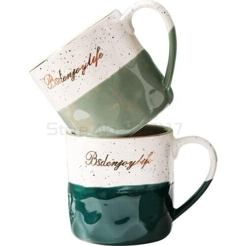 Creative ceramic mug household simple drinking cup desktop office tea cup coffee cup