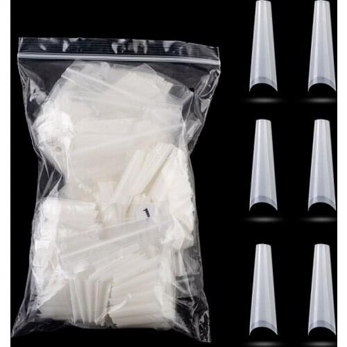 600pcs XXL Coffin Nail Art Tips Half Cover Extra Long C Curve Acrylic Extension False Nails Press on Manicure Salon Supplies