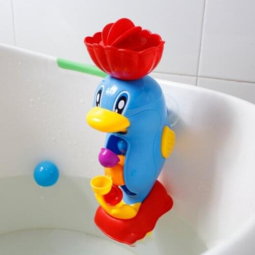 2020 New Kids Shower Bath Toys for children Cute Yellow Duck Waterwheel Toys Baby Faucet Bathing Water Spray Tool Dabbling Toy