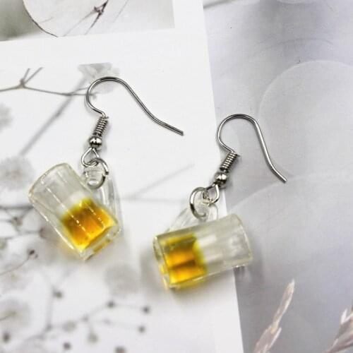 New Simulation Beer Cup Earrings Fashion Creative Earring for Women Gift Earrings Jewelry Wholesale