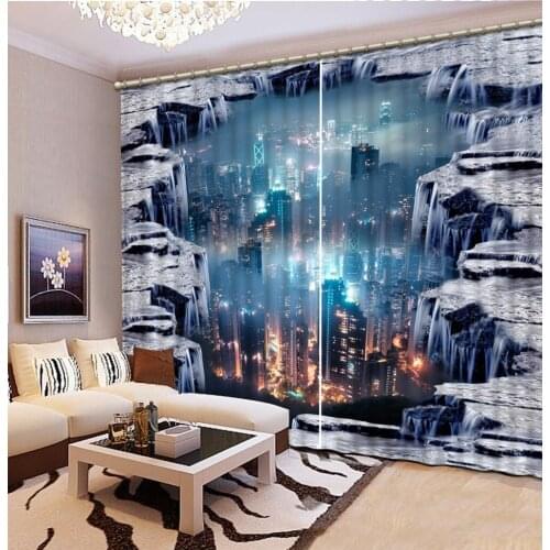 New Blackout Window Curtain City Night Scenery Curtains For Living Room Bedroom Window Treatment