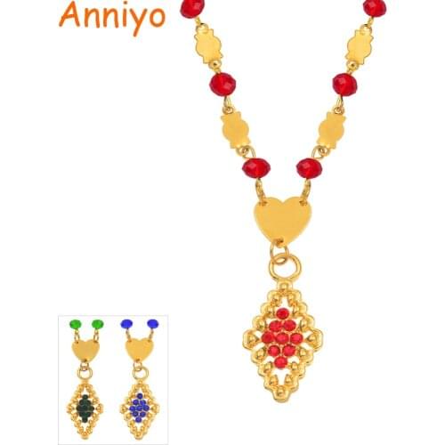 Anniyo Multiple Colors Marshall Pendant Beads Chain Necklaces for Women Gold Color Hawaii Micronesia Chuuk Jewelry Gifts #164006