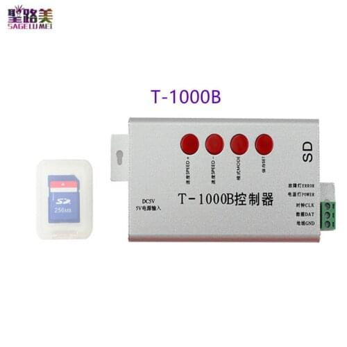 T1000B/T4000S/T8000A programble LED RGB Controller SD Card 2048/4096/8192 Pixels for DMX512 Controller WS2801/2811 Lights Strip
