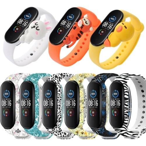 Sport Strap For Xiaomi Mi Band 3 4 5 Silicone Wrist Strap For Xiao Mi band 4 Band 6 Graffiti style Bracelet Wristband Accessory