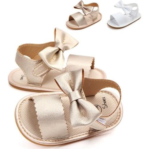 PU Leather Baby Sandals Summer Shoes Infant Toddler For Girls Soft Sole Non-slip