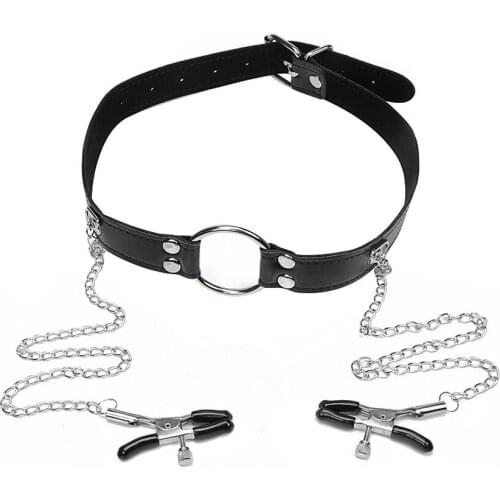 EXVOID Sex Toys for Couples BDSM Bondage Open Mouth Gag Strap Slave Restraint Sex Shop Nipple Clip Head Harness Breast Clamp